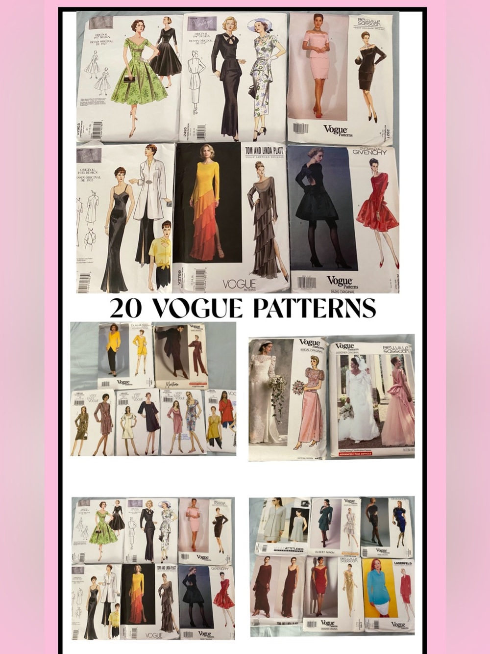 20 VOGUE Patterns Vtg 1987-2007 Designer Evening, Cocktail, Sport, Bridal UNCUT - Picture 6 of 6